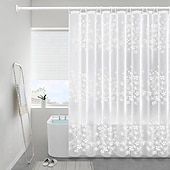 abordables Cortinas de ducha-Cortina de Ducha Forro PEVA Impermeable 12 Ganchos Decoración de Baño Estilo Nórdico Impresión de Triángulo/Cuadro de Playa y Océano