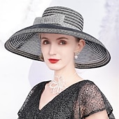 billige Festhatter-Hatter Fiber Bowlerhatter Bøttehatt Solhatt Ferie Te Fest Elegant Bryllup Med Sløyfe Tvinning Hodeplagg Hodeplagg
