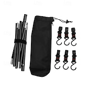 billiga Griller och matlagning utomhus-hopfällbart stativ camping hängande ställ - 4 krokar utomhus köksredskap förvaring bärbar, utomhus camping hopfällbar ställning