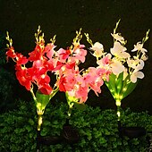 abordables Éclairage paysager-Lot de 2 lampes solaires d&#039;extérieur étanches en forme de fleurs, luminaire décoratif d&#039;extérieur, idéal pour un jardin, une terrasse, une cour, un sentier ou des vacances