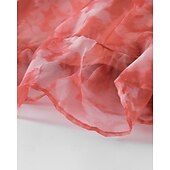 cheap Dresses-Kids Girls&#039; Dress Flower Short Sleeve Outdoor Ruched Fashion Adorable Polyester Knee-length Casual Dress Floral Dress Summer 4 years+ Red