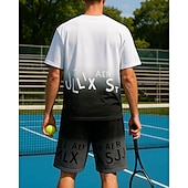 economico Camicia da uomo-US Open Per uomo Set sportivo Camicie e pantaloncini Set da tennis 2 Maniche Corte Traspirante Yoga Tennis Golf Grafico Nero Bianco Blu Abbigliamento da tennis