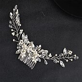 preiswerte Haarstyling-Zubehör-Haarschmuck für die Hochzeit, glitzernder Kristall-Haarkamm, goldfarbene Perlen-Kopfbedeckung für Brautjungfern, Blumen-Kopfschmuck für Frauen und Mädchen
