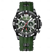 cheap Quartz Watches-912 New Multi functional Fashion Luxury Men&#039;s Waterproof Night Light Watch Silicone Strap Quartz Men&#039;s Watch