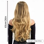 levne Syntetické trendy paruky-Syntetické paruky Vlnitá Curly Weave Vrstvený střih S ofinou na stroji Paruka 26&quot; A1 Umělé vlasy Dámské Elastický Klasické Pohodlné Blonďatá