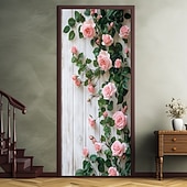 abordables Banners de Garaje y Puerta-Decoraciones de Puerta Florales Cubiertas de Puerta Tapiz de Puerta Cortina Decorativa de Puerta Fondo para Puerta Interior/Exterior Banner de Puerta Frontal para Granja