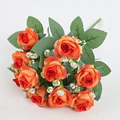 Χαμηλού Κόστους Τεχνητά Φυτά και Λουλούδια-τεχνητό μπουκέτο τριαντάφυλλων για γάμο, μεγάλη σύνθεση με ψεύτικα λουλούδια, σκηνικό φωτογραφίας νύφης, ψεύτικα λουλούδια για το σπίτι, επιφάνεια εργασίας, επιτραπέζιο, διακόσμηση πάρτι