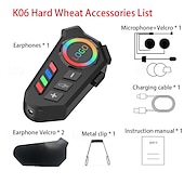 billiga Hjälmheadset för motorcykel-k06 hjälm bluetooth headset med omgivande ljus – vattentät trådlös intercom för motorcykel med CVC-brusreducering, 5.4-chip, långt batteri, röstassistent för hel- och halvhjälmar