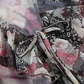 preiswerte Boho Tops-Damen Boho-Hemd Bluse Blume Modern Boho Langarm V Ausschnitt Normale Oberteile Täglich Ferien Netz Druck Purpur Sommer