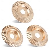 cheap Drill Bit Set-3PCS Wood Carving Disc Set for 4&quot; or 4 1/2&quot; Angle Grinder with 5/8&quot; Arbor, Grinding Wheel Shaping Disc for Wood Cutting, Grinder Cutting Wheel Attachments