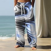 abordables Pantalons décontractés imprimés pour hommes-Homme Géométrique Lignes / Vagues Abstrait Pantalons Pantalons Amples Pantalon décontracté Taille Moyenne Occasionnel Extérieur Vacances Poches Latérales in in france they say Pontalon wide leg