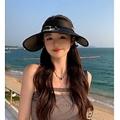 cheap Head Lights-1 Pc Women&#039;s USB Rechargeable Fan Hat Sunscreen Hat Beach Vacation Camping Wide brimmed Sunscreen Hat