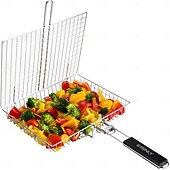 billige Grills og utendørs kokk-grill bbq grillkurv med håndtak grillkurv i rustfritt stål utendørs camping grillstativ for fisk, reker, grønnsaker