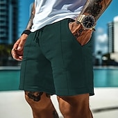 economico Pantaloncini casual-Per uomo Pantaloncini Waffle Shorts Pantaloncini Estivi Pantaloncini casual Tasca Coulisse Elastico in vita Semplice Comodità Traspirante Corto All&#039;aperto Vacanza Canotta sportiva Casual Nero Bianco