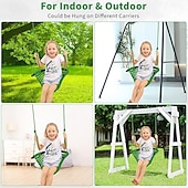 abordables Actividad al Aire Libre-Columpio de árbol para niños, columpio de cuerda, columpio para interiores y exteriores, columpio de árbol para patio, columpio para puerta (verde)