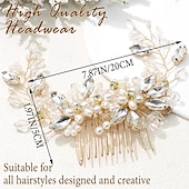 preiswerte Haarstyling-Zubehör-Haarschmuck für die Hochzeit, glitzernder Kristall-Haarkamm, goldfarbene Perlen-Kopfbedeckung für Brautjungfern, Blumen-Kopfschmuck für Frauen und Mädchen