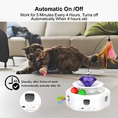 お買い得  猫用おもちゃ-猫じゃらし インタラクティブトイ ととも​​に 充電式 ペットフレンドリー 耐用的 自動 のために 猫用 屋内 ペットプレイ