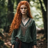  Damen Bluse Druck Blumen Grafik Geometrisch Bohemien Vintage Täglich Dreiviertelarm Rundhalsausschnitt U-Boot-Ausschnitt Normale Oberteile Täglich Ferien Urlaubskleidung Salbeigrün Sommer Frühling