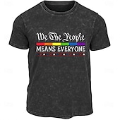 preiswerte Herren -Grafik -T -Shirt-Pride-Monat Herren Regenbogen T-Shirt Gewaschenes Hemd Baumwolle Kurzarm Grafik Hemd Schwarz Bequemes T-Shirt Straße Täglich Modedesigner-Kleidung