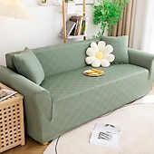 cheap Sofa Cover-Stretch Sofa Cover Slipcover Elastic Sectional Couch Armchair Loveseat 4 or 3 seater L shape Jacquard Grey Water Repellent Plain Solid Soft Durable Washable