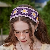 economico Accessori per acconciature-Bandane per capelli hippie, fasce per capelli da donna, fasce boho, fasce per capelli in maglia, fascia floreale per ragazze