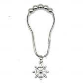 cheap Shower Curtains-Nautical Shower Curtain Hook 1pc Rustproof Polished Chrome with Antique Silvery, Anchor &amp; Rudder Pendants for Bathroom Decor