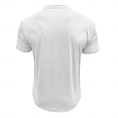 cheap Men&#039;s Casual T-shirts-Men&#039;s T Shirt Short Sleeve Crew Neck Summer Spring Solid Color Stripe Elegant Neutral Daily Pocket Stripe School Training Outdoor White Red Navy Blue Top Tee for Men