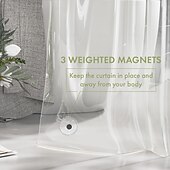  180*180cm  71x71 tum klart duschdraperi foder vattentätt plast duschfoder söt lättviktig PEVA duschdraperi för badrum med 3 magneter och 12 rostfria metallöljett och 12 hängare