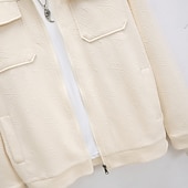 abordables Manteaux &amp; vestes-Homme Veste Légère Chemise Veste Veste de transition Vacances Quotidien Chaud Avec Poches Été N / C Uni Mode Classique Revers Régulier Noir Blanche Kaki Gris Veste