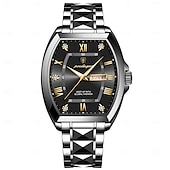 abordables Montres à quartz-Montre de luxe pour homme, lumineuse, étanche, avec date et semaine, en acier inoxydable, à la mode, originale, à quartz