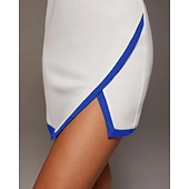 voordelige Dames jurk-Dames Lapwerk Tennisjurk Mouwloos Contrasterende binding Splitsen Ademend Tennis Augurkbal Yoga V-hals Jurken Zwart Wit Rood Spandex Tenniskleding