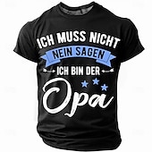 olcso Vicces férfi pólók-vicces póló német szöveggel &quot;ich muss nicht nein sagen ich bin der opa&quot; német nyelv, fekete piros zöld nyár tavasz minden évszak ruházat ruházat s m l xl xxl xxxl