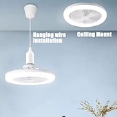 cheap Light Bulbs-E27 LED Ceiling Fan Light Bulb with Remote Control 7.5inch 3 Color Temp Silent Dimmable Fanlight with 3 Fan Speed for Bedroom Dining Room Study