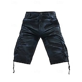 baratos Clássico-Homens Bermuda Cargo Shorts camuflados Calção Shorts de verão Bolso multi Bolso com aba Côr Camuflagem Conforto Vestível Comprimento do joelho Ao ar livre Esporte Diário Moda Casual Azul Marinho Cáqui