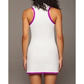 voordelige Dames jurk-Dames Lapwerk Tennisjurk Mouwloos Contrasterende binding Splitsen Ademend Tennis Augurkbal Yoga V-hals Jurken Zwart Wit Rood Spandex Tenniskleding