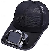 preiswerte Ventilator-Solarventilator-Hut, Baseballkappe mit Solarventilator, Sommer-UV-Schutz, breite Krempe, Netz-Strandhut, solarbetrieben/USB-Aufladung