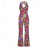 abordables Conjuntos-Retro Antiguo Boho Años 70 Pantalones acampanados Mono Hippie Disco Cachemir Tribal Mujer Víspera de Todos los Santos Carnaval Vacaciones Festival de Música Festival Adulto Mono