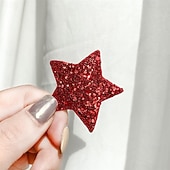 abordables Accesorios para el peinado del cabello-6 pinzas para el pelo del 4 de julio para mujer, accesorios para el cabello con broche de estrella rojo, blanco y azul con purpurina, pinzas para el pelo patrióticas, pasadores planos para el Día de