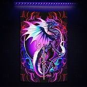 cheap Blacklight Tapestries-Ruth Thompson Blacklight Tapestry Glow in the Dark Glow Party UV Reactive Trippy Misty Hanging Tapestry Wall Art Mural for Living Room Bedroom Dragonblade EBONBLADE HIGH REZ