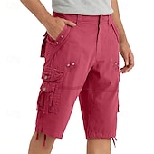 olcso Klasszikus-Férfi Capri Cargo rövidnadrág Outdoor Shorts Alkalmi rövidnadrág Planinarske kratke hlače Baggy rövidnadrág Többzsebes 8 Zseb Sima Nedvességelvezető Viselhető Borjú-hossz Szabadtéri Hétköznapi Napi