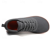 cheap Men&#039;s Sneakers-Men&#039;s White Knit Sneakers with Bright Orange Sole – Breathable Casual Shoes for Running, Outdoor Activities and Urban Style
