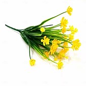 preiswerte Künstliche Pflanzen &amp; Blumen-9 Bündel Kunstblumen für draußen, künstliche Eukalyptus- und Frühlingsgraspflanzen, UV-beständige Kunststoffpflanzen zur Dekoration im Innen- und Außenbereich, für Zuhause, Garten, Büro und Veranda