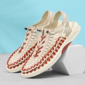 preiswerte Urlaubsandalen-Herren-Sneaker in Rot und Marineblau, Laufschuhe mit einzigartigem Schnürdesign und gepolsterter Sohle für Sport und Freizeit
