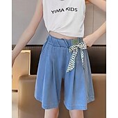 economico Pantaloni e gonne-Bambini Ragazze Pantaloncini Tinta unica Streetwear Nodo da legare Scuola Dai 4 anni in su Estate Azzurro