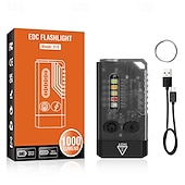 abordables Lampes de poche-Lampe torche LED petite et puissante, ultra lumineuse, 1 000 lm, porte-clés, 365 nm, UV, rouge, vert, bleu, mini lampe torche de poche, aimant latéral, bip sonore, 14 modes