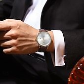 economico Orologi al quarzo-Orologio da Uomo 826 al Quarzo – Cassa in Lega Ultra Sottile Cinturino in Pelle Lancette Luminose Indicatore di Data 30M Impermeabile Stile Business Classico