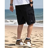 economico Vacanza-Per uomo Pantaloncini cargo Shorts Pantaloncini Estivi Coulisse Elastico in vita Multi-tasche Semplice Comodità Indossabile Lunghezza al ginocchio All&#039;aperto Sport Quotidiano Moda Casual Nero Blu