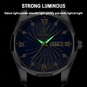 economico Orologi al quarzo-Orologio al quarzo da uomo Junxiang 818p – quadrante luminoso impermeabile, calendario con data e settimana, stile casual da lavoro