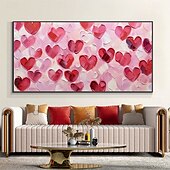 economico Quadri fiori/botanica-Mintura, dipinto a olio su tela, fatto a mano, con grafico a forma di cuore, decorazione da parete, immagine moderna astratta con texture, per la casa, dipinto arrotolato senza cornice e non