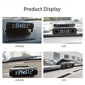 abordables Outils de réparation pour véhicule-Système de surveillance de la pression des pneus solaire TPMS pour voiture – Affichage sans fil avec alarme de température et de pression, chargement USB, 4 capteurs